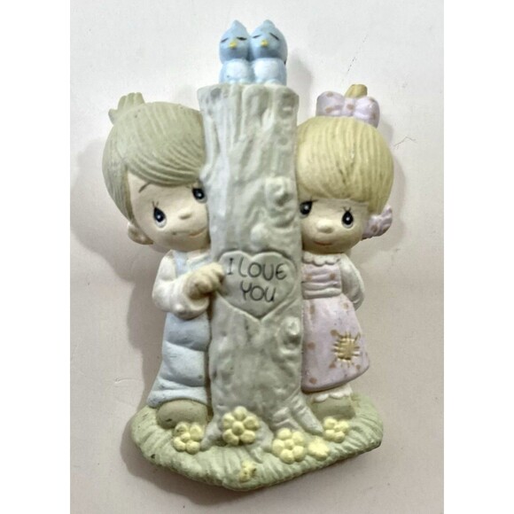 Precious Moments Accessories - Precious Moments Samuel Butcher Pin Brooch I Love You  1980s 2 in